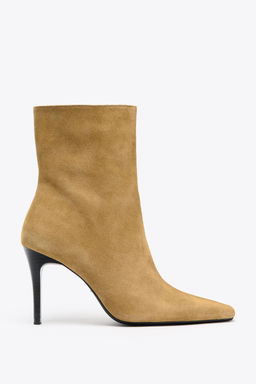 SPLIT SUEDE STILETTO HEEL ANKLE BOOTS - Zara фото 2