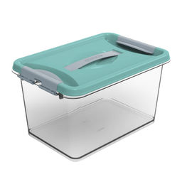 Контейнер с защелками и ручкой 10л Клик бирюзовый С274БИР - Martika фото 2