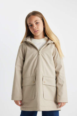 Водоотталкивающий плащ с капюшоном для девочек