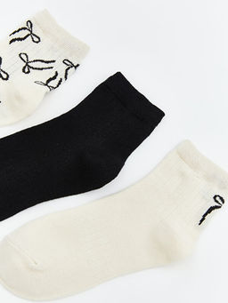 Bask?l? Kad?n Soket ?orap 3l?