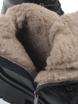 04-PAX86-1Z BLACK Ботинки зимние женские (натуральная кожа, 100% шерсть)