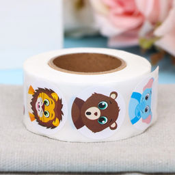 Наклейки в рулоне «Друзья»,500 шт.,2.5×2.5 см