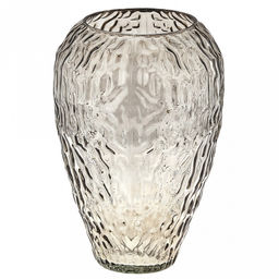 Ваза для цветов стеклянная "Линда" 1,8л, д18,5см, h28см, малая, текстурная, "Скандик", дымчатый (Россия)