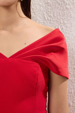 TRENDYOLMILLA Siyah Bal?k Kesim Dokuma Uzun S?k Abiye & Mezuniyet Elbise TPRSS25AE00159  фото 3