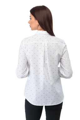 Рубашка ANELLI 738 белый с синим принтом  фото 6