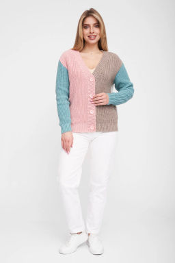 ЗЛАТА Жакет В 1554/мятно-розовый микс