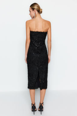 TRENDYOLMILLA Siyah Sacakl? Payet S?k Abiye Elbise TPRAW24EL00277  фото 8