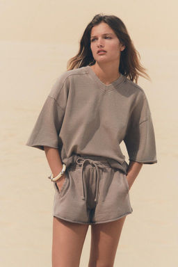 FADED-EFFECT FLEECE SHORTS - Zara фото 10