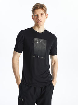 Bisiklet Yaka K?sa Kollu Bask?l? Erkek Spor Ti??rt