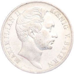 2 гульдена 1855 года Бавария Восстановление колонны Мадонны в Мюнхене