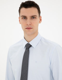 A__k Mavi Slim Fit Uzun Kollu Basic G_mlek