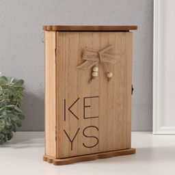 Ключница настенная «KEYS с бантом», дерево, 3×19×25.6 см