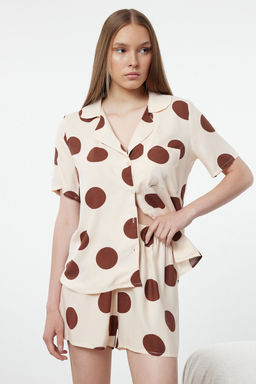 Trendyolmilla Fusya Puantiyeli Viskon Sortlu Dokuma Pijama Tak?m? THMSS20PT0306  фото 17