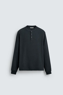 CAMISETA ESTRUCTURA CUELLO PANADERO / Marino