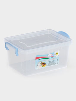Контейнер пищевой, 1.5 л, 21×14×10 см, пластик, прямоугольный, прозрачный, ручки МИКС