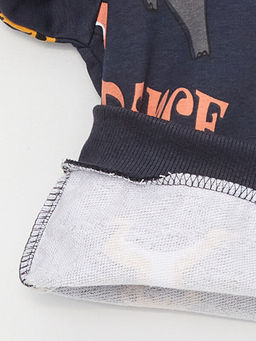 Bisiklet Yaka Bask?l? Erkek Bebek Sweatshirt - Waikiki фото 3