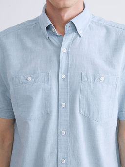 Regular Fit K?sa Kollu Poplin Erkek G?mlek