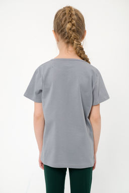 Футболка детская из кулирки серая - Амадэль фото 3