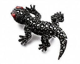 Брошь Ящерка PR2427 черный