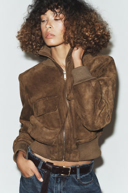 RIB HIGH-NECK BOMBER JACKET - Zara фото 5