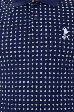 Мужская темно-синяя футболка с воротником-поло - U.s. polo assn фото 6