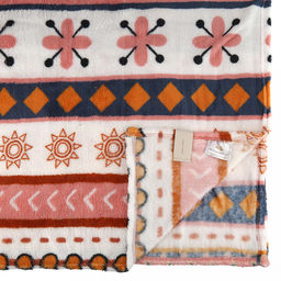 Плед/покрывало 180х200см "Поморские мотивы", велсофт "California" набивной, полиэстер 100%, плотность 160г/м2, упаковка: 18х33см пояс бумажный, "Домашняя мода" (Россия)