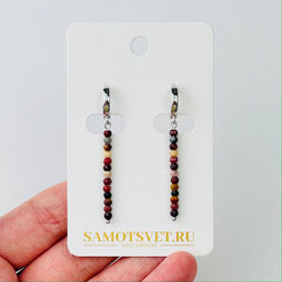 Серьги длинные из Яшмы (Мукаит)