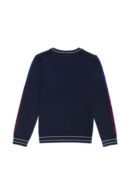 U. S. Polo Assn Темно-синий трикотажный свитер с круглым вырезом для мальчика - U.s. polo assn фото 2