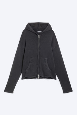 Sudadera de punto con cremallera y capucha