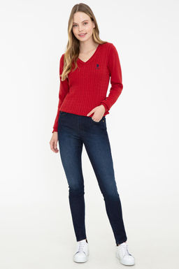 Женские темно-синие джинсовые брюки Неожиданная скидка в корзине