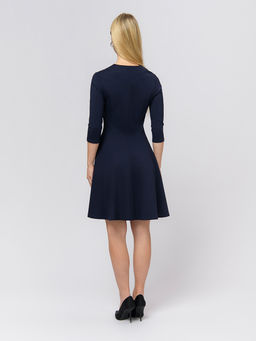 Платье темно-синего цвета длины мини с рукавами 3/4 - 1001dress фото 4