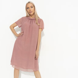 Платье с декоративным воротником Мечтательная (розовый)