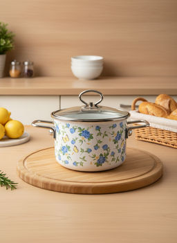 Кастрюля цил. 2л "Summer Time", белосн., 1SD165S