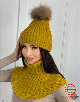 Набор 2в1 зимний комплект с натуральным мехом