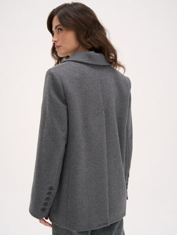 Пальто укороченное из смесовой шерсти Графит женское