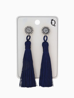 Клипсы для ушей QF Кисти, цвет синий, L кисти 7 см