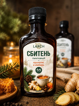 Сбитень пихтовый "с Имбирем и прополисом" / бутылка / 220 мл / 275 гр / Солнечная Сибирь
