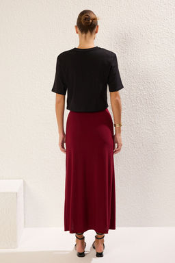 TRENDYOLMILLA Siyah A-line/Can Ac?lan Y?rtmacl? Esnek Maxi Orme Etek TWOSS25ET00041  фото 5