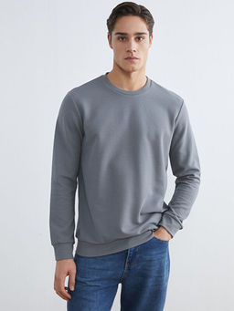 Bisiklet Yaka Erkek Sweatshirt