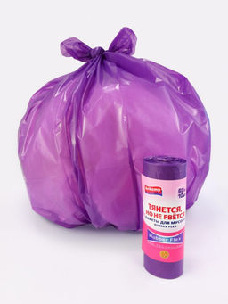 Avikomp пакеты для мусора, 60л*10шт, Rubber Flex, Уникальные технологии, в Рулоне (фиолетовые) 22мкм