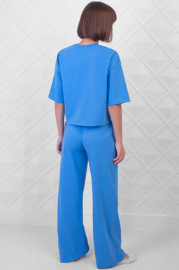 Арт. 10804/1  Домашний костюм с брюками  44-52 (5 шт) Цвет:верх-небесный, низ-небесный