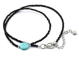 Чокер из шпинели с подвеской из амазонита, 38см Радуга камня