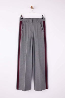 Antrasit Bordo Cizgili Dokuma Pantolon TWOSS26PL00013