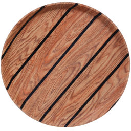 Цена за 4 шт. Поднос пластиковый "WOOD" 27,5см черная полоса