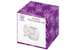 Вазочка п/зубоч. 6*4*5 см 35 мл Слон белая, золото - Elan gallery фото 13