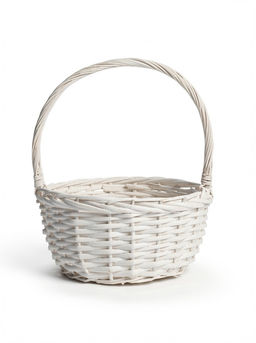 Корзина плетёная для хранения Havu, с ручкой, лоза, белая, набор 2 шт.