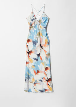 Vestido midi lencero de sat?n