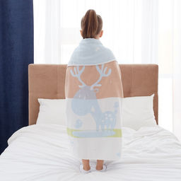 Полотенце детское Крошка Я Оленёнок 95х1005 см, цвет голубой, 100% хлопок, 280 г/м2  фото 7