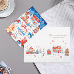 Цена за 10 шт. Открытка "Зима - время пушистого снега!" глиттер, конгрев, 12,5х19,5 см