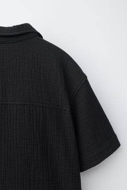 CAMISA BOWLING TEXTURA / Negro - Zara фото 4
